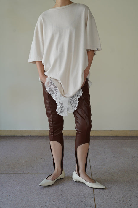 FUMIKA_UCHIDA<BR>STRETCH VEGAN LEATHER STIRRUPS LEGGINGS