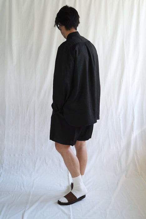 Salvatore Piccolo x CRISTASEYA<br>HANDMADE CLASSIC COLLAR SHIRT<br>in BLACK