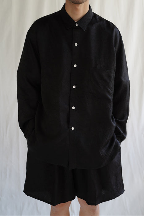 Salvatore Piccolo x CRISTASEYA<br>HANDMADE CLASSIC COLLAR SHIRT<br>in BLACK