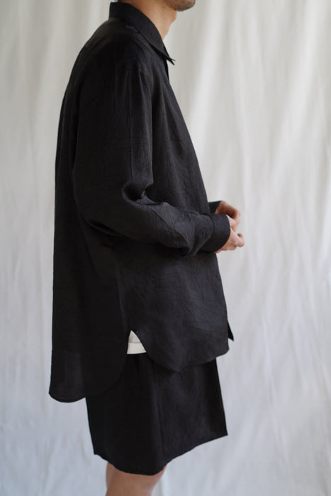 Salvatore Piccolo x CRISTASEYA<br>HANDMADE CLASSIC COLLAR SHIRT<br>in BLACK