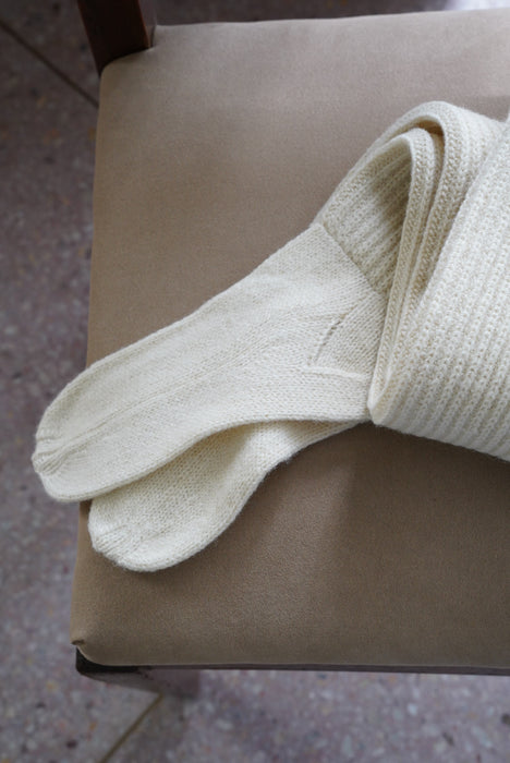FUMIKA_UCHIDA<br>SHETLAND RIB STITCH TIGHT-HIGH SOCKS