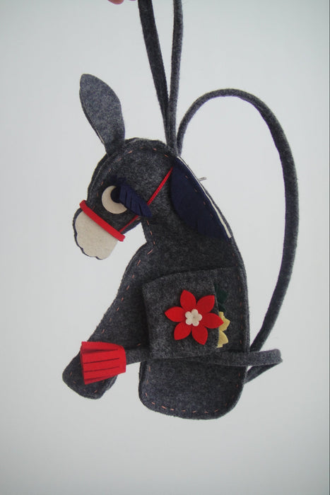 FUMIKA_UCHIDA<br>FELT DONKEY POUCH<br>in TOP GREY