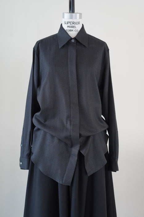 VINTAGE HERMES <br>CASHMERE SILK GLENCHECK SHIRTS <BR><BR>SOLD OUT