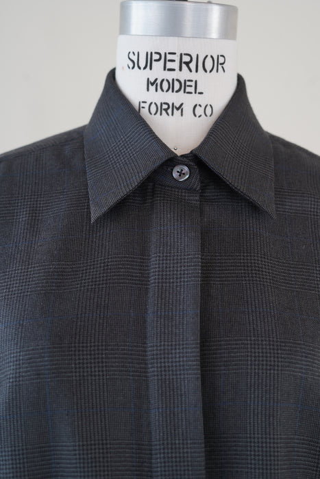 VINTAGE HERMES <br>CASHMERE SILK GLENCHECK SHIRTS <BR><BR>SOLD OUT