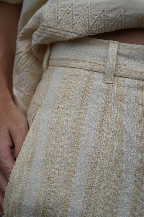CALLAGHAN by Romeo Gigli<br><br>ROW SILK STRIPED PENCIL PANTS