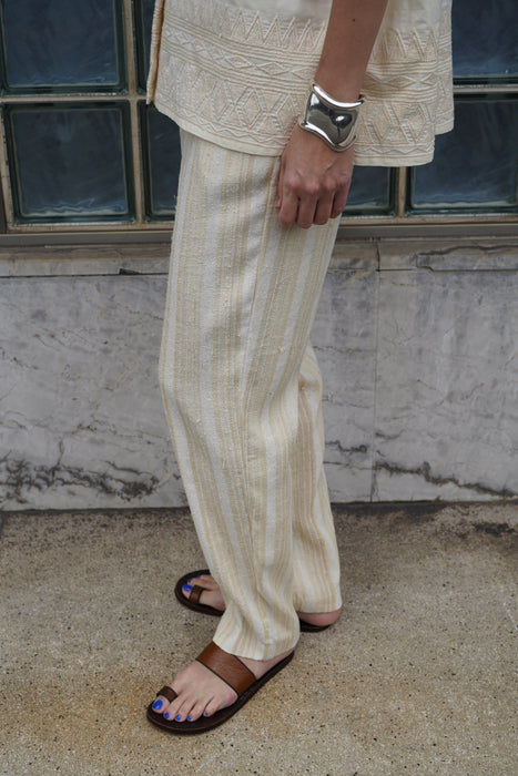 CALLAGHAN by Romeo Gigli<br><br>ROW SILK STRIPED PENCIL PANTS