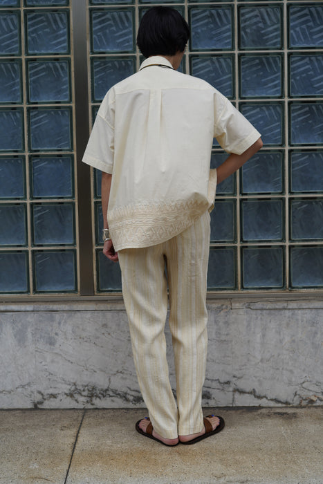 CALLAGHAN by Romeo Gigli<br><br>ROW SILK STRIPED PENCIL PANTS