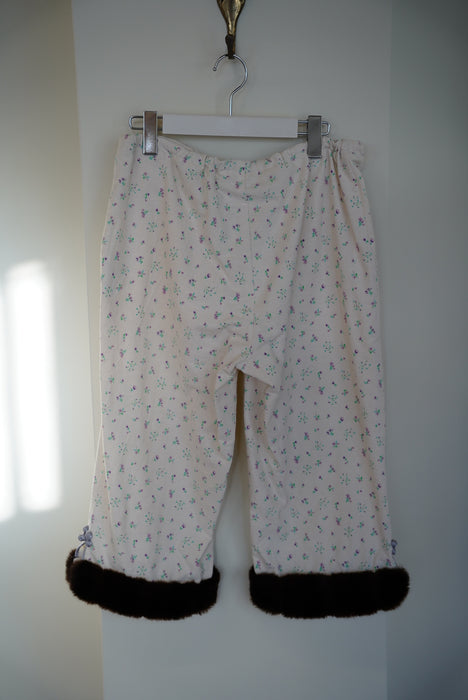 FUMIKA_UCHIDA<br>DOUBLE NAPPED FLANNEL LOUNGE PANTS<br>in FLORAL PURPLE