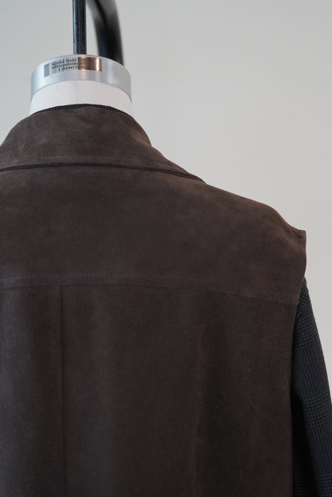 VINTAGE HERMES<BR>LAMBSKIN SUEDE ZIP UP GILET<BR><BR>SOLD OUT