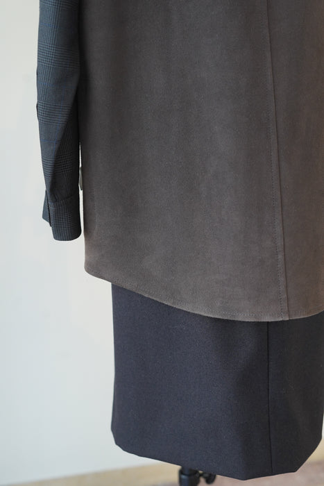VINTAGE HERMES<BR>LAMBSKIN SUEDE ZIP UP GILET<BR><BR>SOLD OUT
