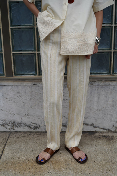 CALLAGHAN by Romeo Gigli<br><br>ROW SILK STRIPED PENCIL PANTS
