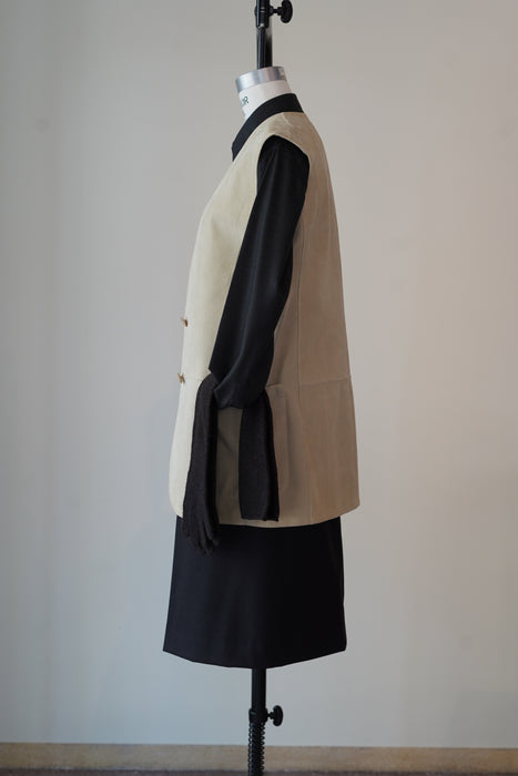 VINTAGE HERMES<BR>LAMBSKIN SUEDE GILET