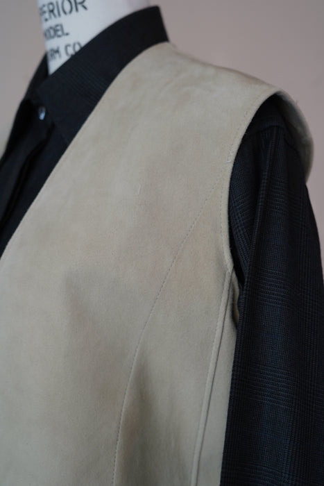 VINTAGE HERMES<BR>LAMBSKIN SUEDE GILET