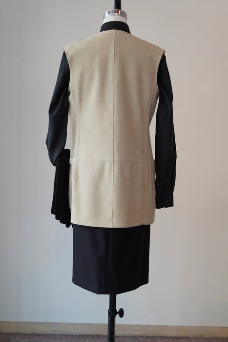 VINTAGE HERMES<BR>LAMBSKIN SUEDE GILET