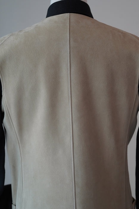 VINTAGE HERMES<BR>LAMBSKIN SUEDE GILET