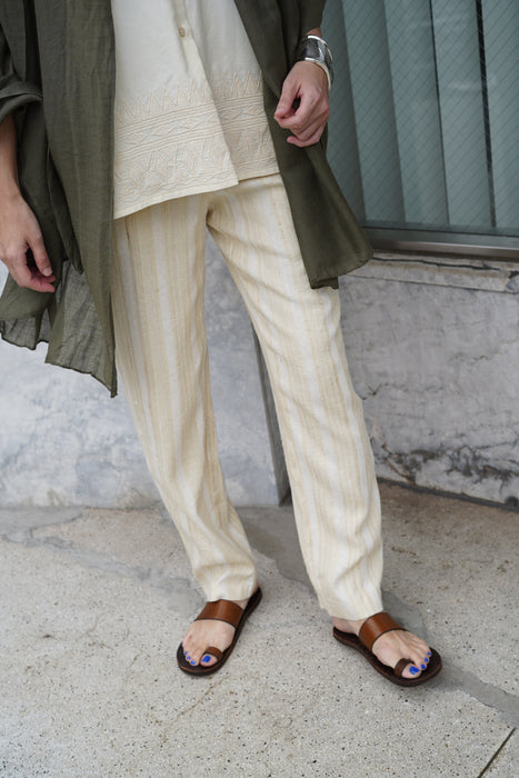 CALLAGHAN by Romeo Gigli<br><br>ROW SILK STRIPED PENCIL PANTS