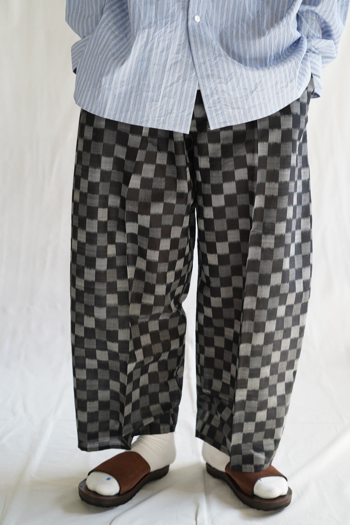 CRISTASEYA MOROCCAN PYJAMA PANTS in BLACK/GREY CHECKS – PORT
