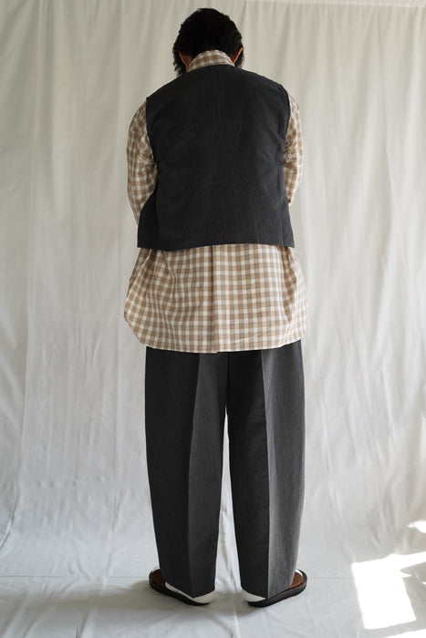 CRISTASEYA<br>MOROCCAN PYJAMA PANTS<br>in GREY WITH BLACK STRIPED