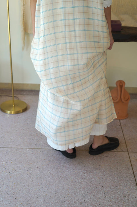 CRISTASEYA for PORT<br>CAFTAN DRESS<br>LIGHT BLUE/PINK CHECKS<br><br>SOLD OUT