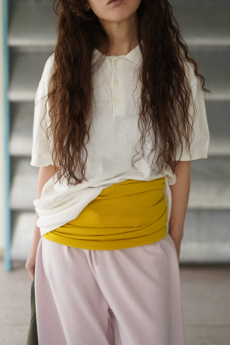 EXTREME CASHMERE<br>n°8 belt<br>in<br>SUNFLOWER/CREAM