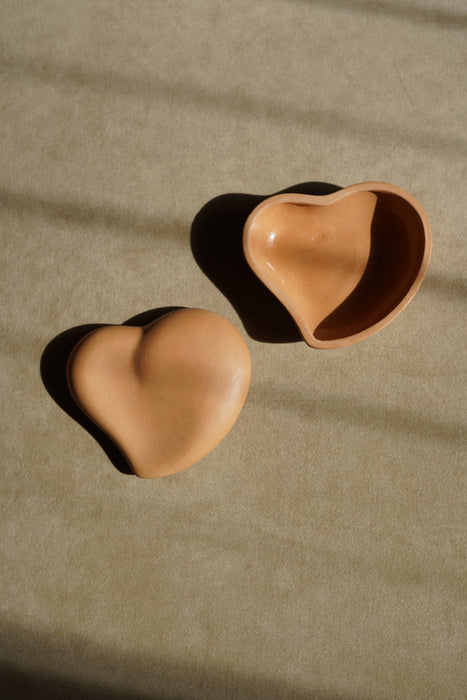 VINTAGE<BR> ELSA PERETTI for TIFFANY & CO.<BR> TERACOTTA MINI HEART DISH /LID