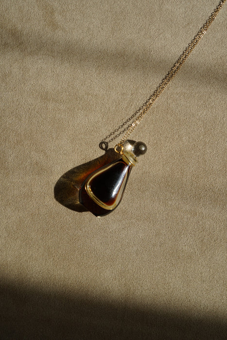 HALSTON by ELSA PERETTI <BR>GOLD PERFUME BOTTLE NECKLACE<BR><BR>SOLD OUT