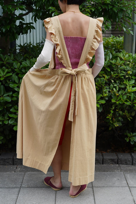 VINTAGE<BR>INDIA IMPORTS<BR>RUFFLE APRON DRESS <BR> <BR>SOLD OUT