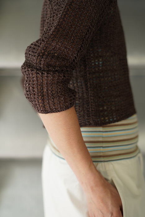 CRISTASEYA<br>WASHI PAPER FISHNET TOPS<br>IN BROWN<br><br>SOLD OUT