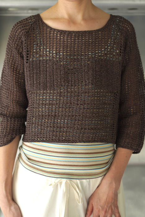 CRISTASEYA<br>WASHI PAPER FISHNET TOPS<br>IN BROWN<br><br>SOLD OUT