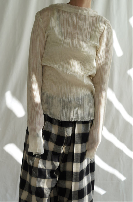 NORLHA<br>FEATHER LONG SLEEVE TOP<br> in NATURAL YAK WHITE