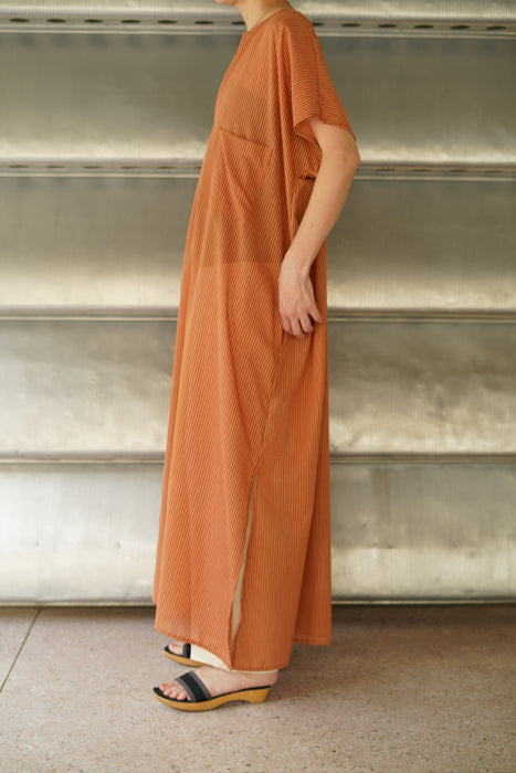 CRISTASEYA for PORT<br>SHEER CAFTAN DRESS<br>OCHER STRIPES