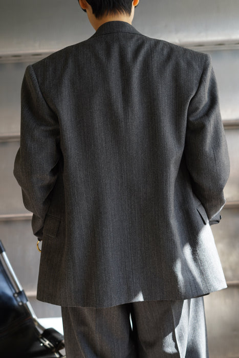 FUMIKA_UCHIDA<br>HERRINGBONE PEAKED LAPEL DOUBLE JACKET