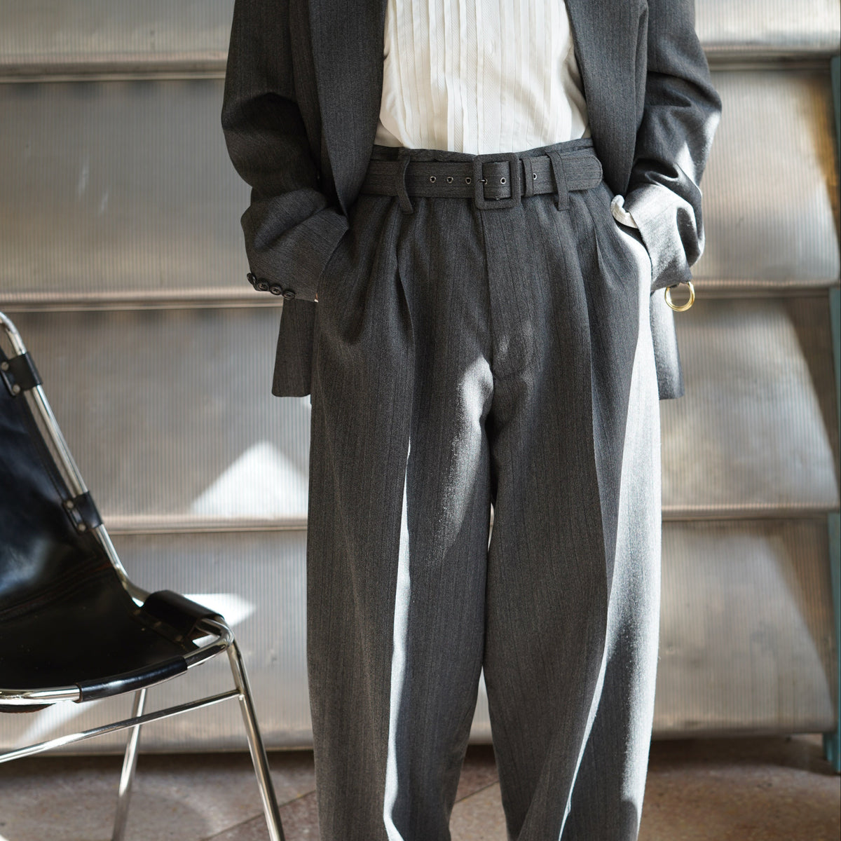 FUMIKA_UCHIDA HERRINGBONE PEAKED LAPEL DOUBLE JACKET – PORT