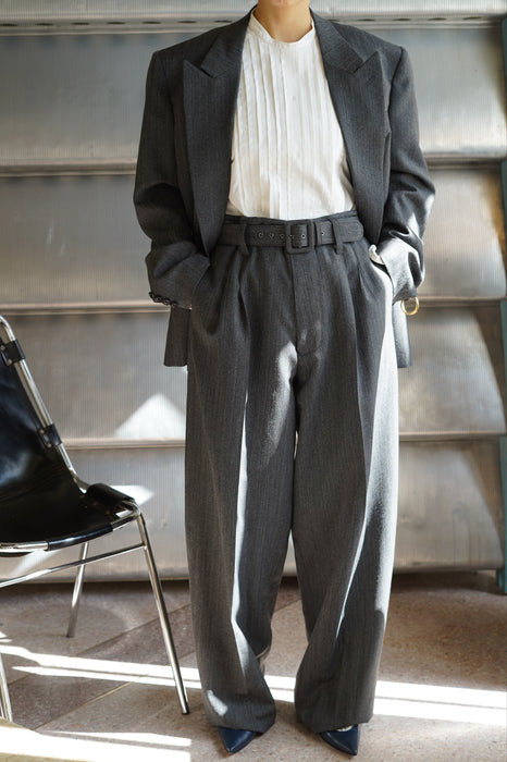 FUMIKA_UCHIDA<br>HERRINGBONE PEAKED LAPEL DOUBLE JACKET