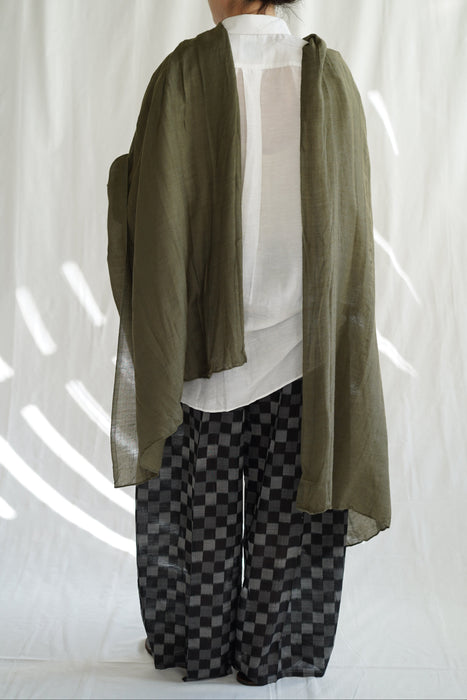 NORLHA<br>FEATHER LIGHT NARROW SCARF <br>in TEA LEAF