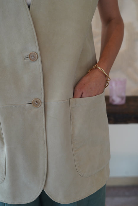 VINTAGE HERMES<BR>SUEDE GILET