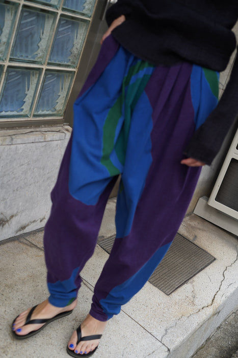 VINTAGE<br>KENZO PARIS<br>ART-TEXTILE FLUID JODHPUR TROUSERS