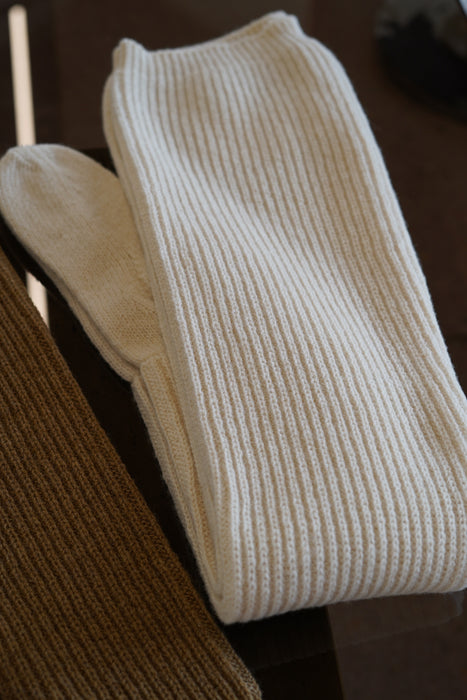FUMIKA_UCHIDA<br>SHETLAND RIB STITCH TIGHT-HIGH SOCKS