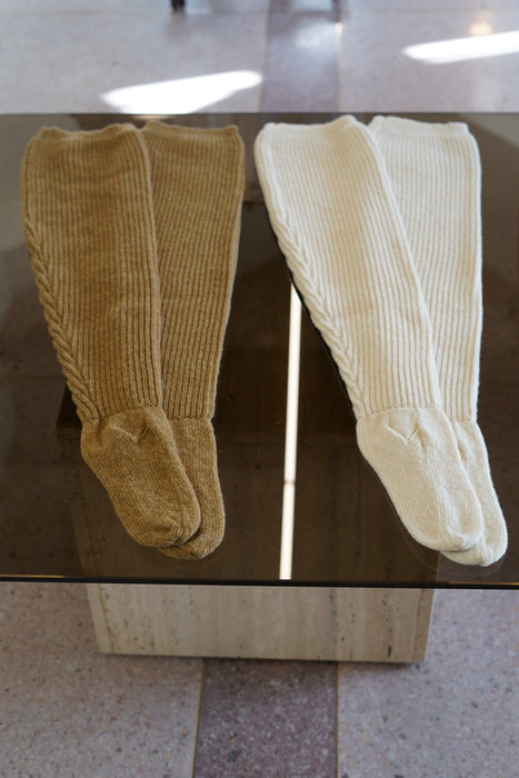FUMIKA_UCHIDA<br>SHETLAND RIB STITCH TIGHT-HIGH SOCKS