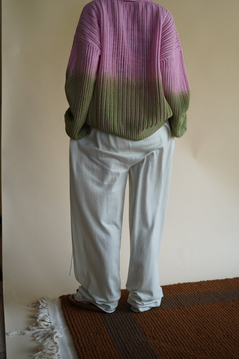 CRISTASEYA for PORT<br>LINEN POLO KNIT<br>PINK/GREEN