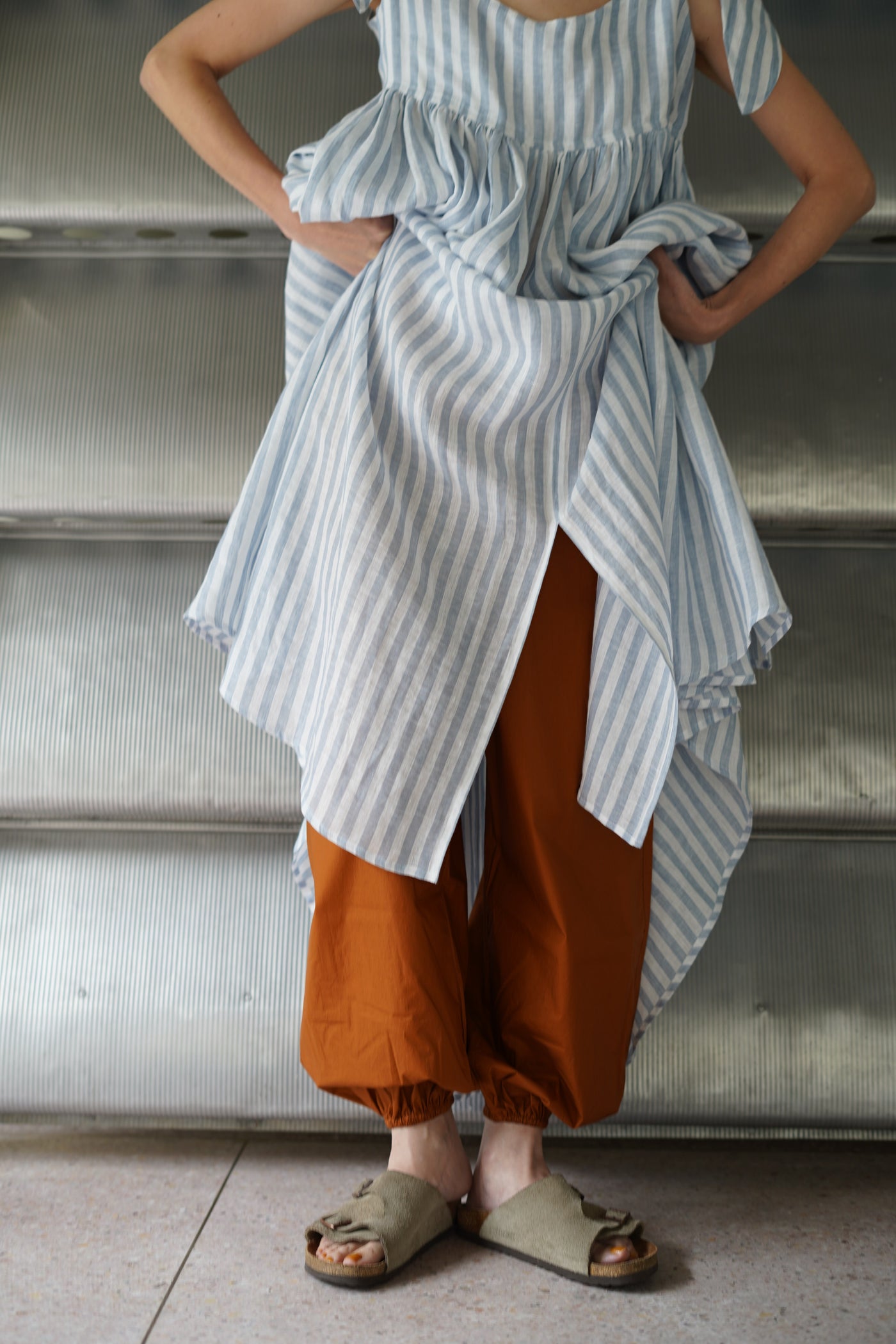 CRISTASEYA<br>DOUBLE PLEATED WIDE PANTS