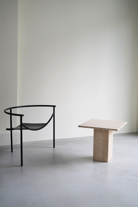 VINTAGE TRAVERTINE SIDE TABLE