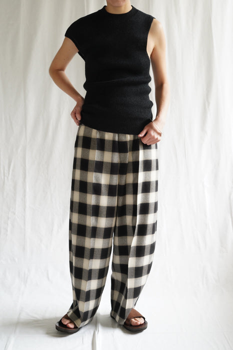 CRISTASEYA<br>MOROCCAN PYJAMA PANTS<br>in BLACK/CREAM CHECKS