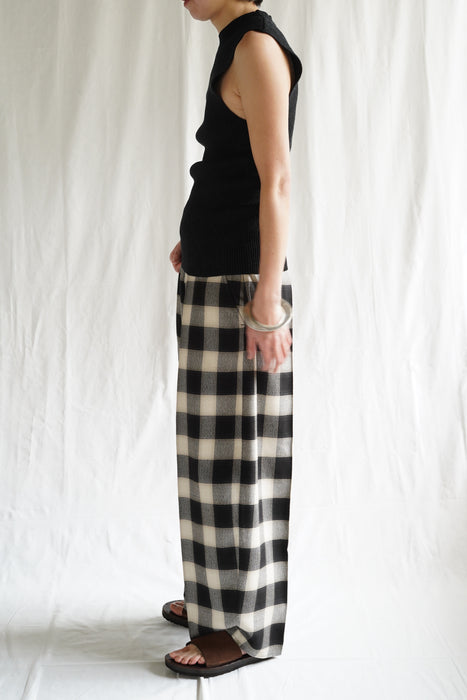 CRISTASEYA<br>MOROCCAN PYJAMA PANTS<br>in BLACK/CREAM CHECKS