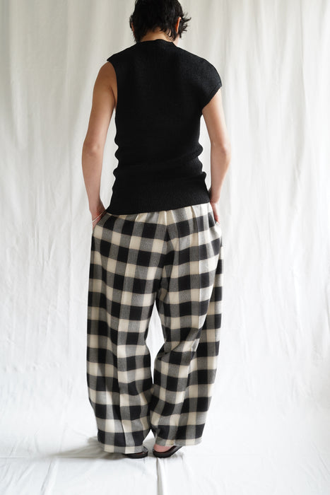 CRISTASEYA<br>MOROCCAN PYJAMA PANTS<br>in BLACK/CREAM CHECKS
