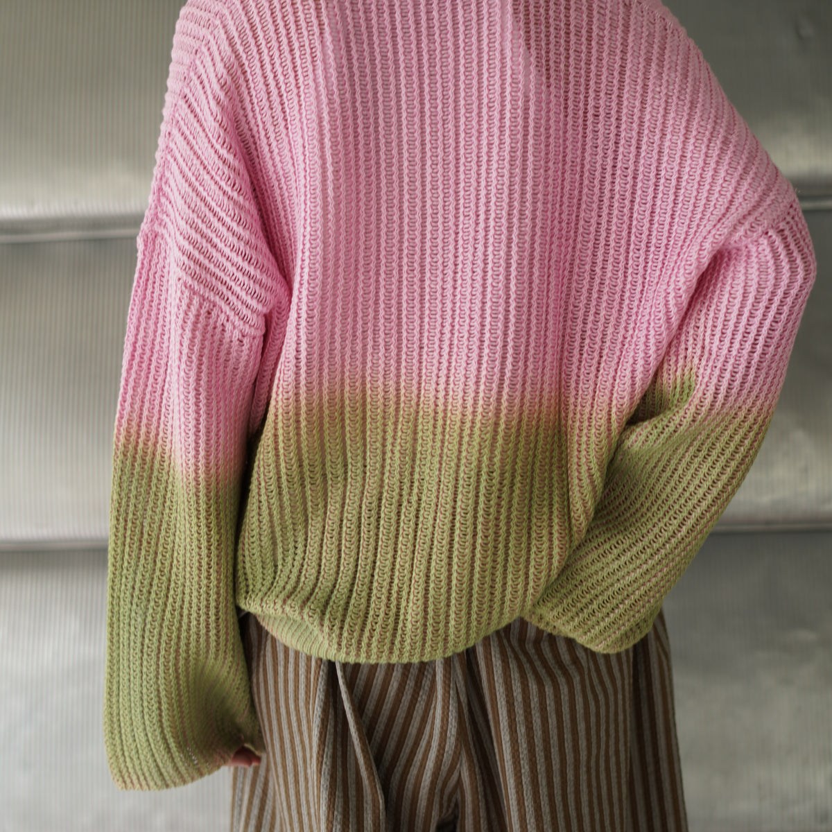 [CRISTASEYA] LINEN KNIT サイズL Cristaseya for IDEAL – LINEN RIBBED 3YARN SWEATER&GILET | IDEAL