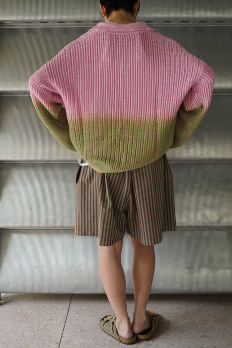 CRISTASEYA for PORT<br>LINEN POLO KNIT<br>PINK/GREEN