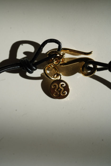 SAPIR BACHAR<br>GOLD PEBBLE LEATHER CHOKER