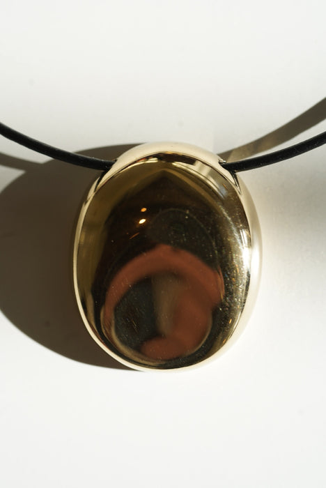 SAPIR BACHAR<br>GOLD PEBBLE LEATHER CHOKER