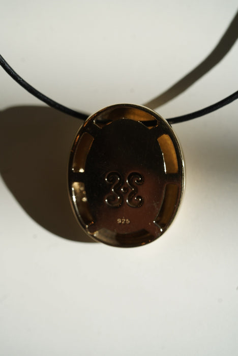 SAPIR BACHAR<br>GOLD PEBBLE LEATHER CHOKER